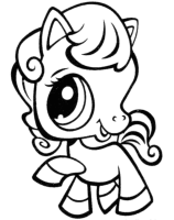 A coloring page of littlest pet shop